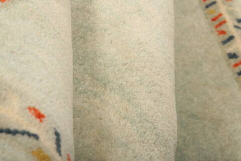 Gabbeh Green Hand Knotted 36 X 411  Area Rug 100-27723 Image 2