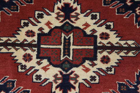 Kazak Red Runner Hand Knotted 210 X 98  Area Rug 250-27732 Image 4