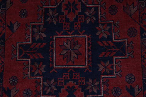 Kunduz Blue Runner Hand Knotted 27 X 95  Area Rug 250-27736 Image 5