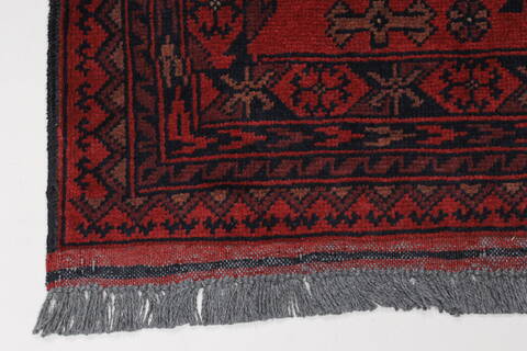 Kunduz Blue Runner Hand Knotted 27 X 95  Area Rug 250-27736 Image 6