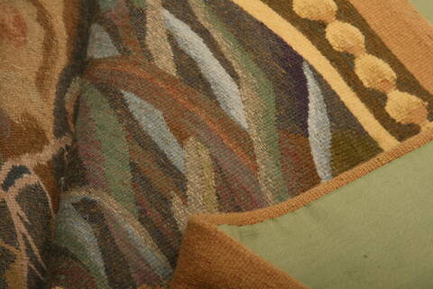 Aubusson Multicolor Hand Woven 52 X 59  Area Rug 100-27747 Image 3