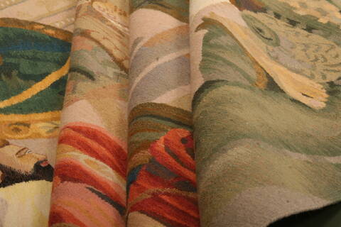 Aubusson Multicolor Hand Knotted 50 X 66  Area Rug 100-27748 Image 2