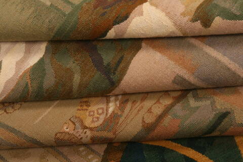 Aubusson Multicolor Hand Knotted 50 X 66  Area Rug 100-27748 Image 3