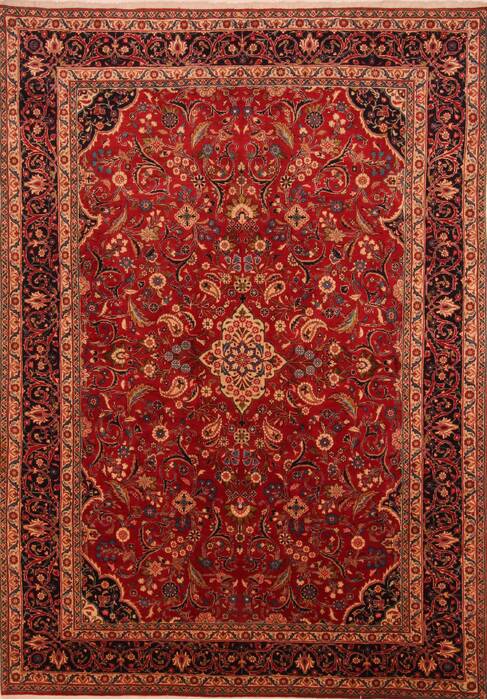 Mashad Red Hand Knotted 69 X 98  Area Rug 100-27763 Image 0