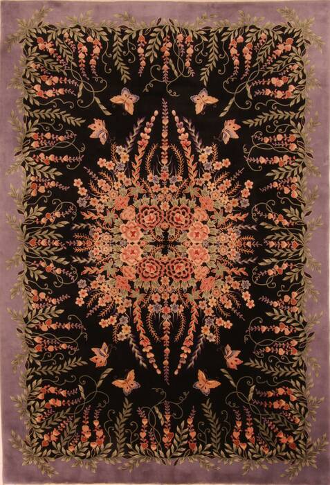 Asian Inspired Blue Hand Knotted 60 X 90  Area Rug 100-27764 Image 0