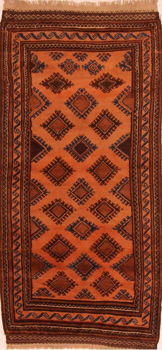 Baluch Orange Runner Hand Knotted 35 X 610  Area Rug 100-27768 Image 0