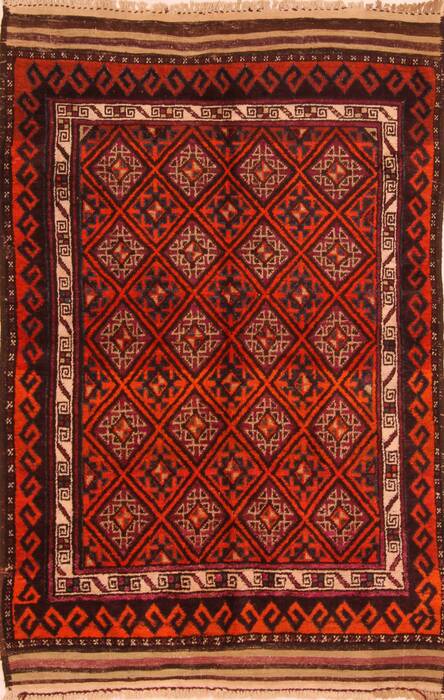 Baluch Orange Hand Knotted 39 X 511  Area Rug 100-27773 Image 0