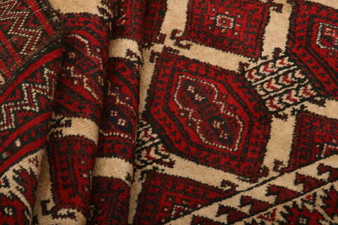 Baluch Beige Hand Knotted 34 X 63  Area Rug 100-27779 Image 2