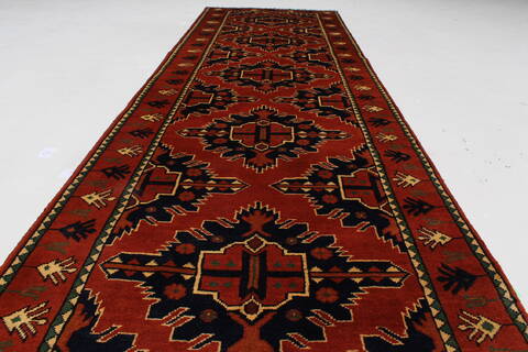 Kazak Red Runner Hand Knotted 211 X 99  Area Rug 250-27784 Image 2