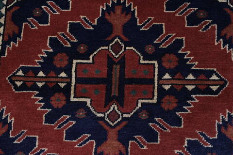 Kazak Red Runner Hand Knotted 211 X 99  Area Rug 250-27784 Image 4