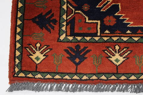 Kazak Red Runner Hand Knotted 211 X 99  Area Rug 250-27784 Image 5