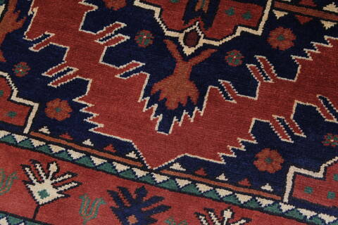 Kazak Red Runner Hand Knotted 211 X 99  Area Rug 250-27784 Image 8