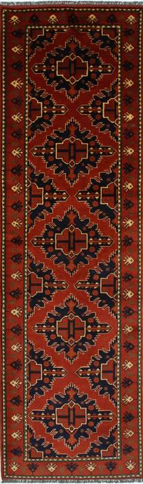 Kazak Red Runner Hand Knotted 211 X 99  Area Rug 250-27784 Image 0