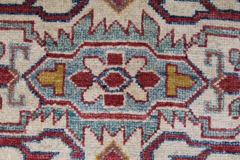 Kazak Beige Runner Hand Knotted 28 X 94  Area Rug 250-27796 Image 3