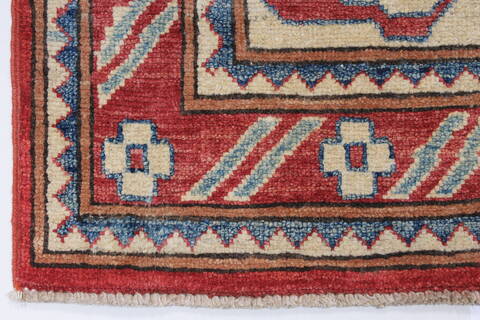 Kazak Beige Runner Hand Knotted 28 X 94  Area Rug 250-27796 Image 5