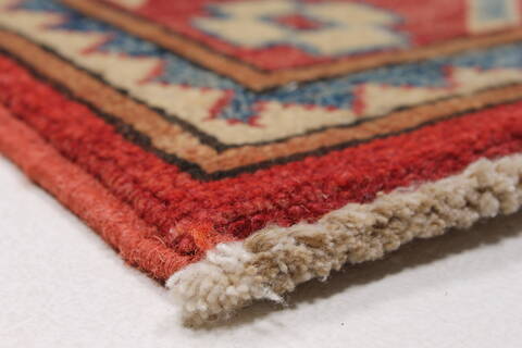 Kazak Beige Runner Hand Knotted 28 X 94  Area Rug 250-27796 Image 6