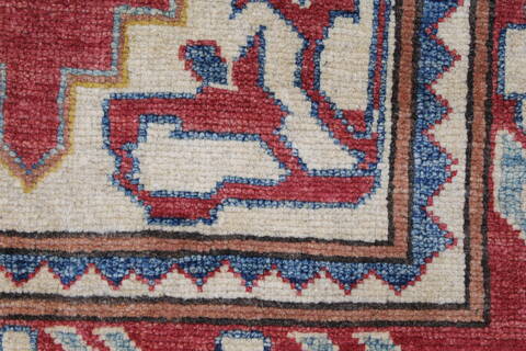 Kazak Beige Runner Hand Knotted 28 X 94  Area Rug 250-27796 Image 7