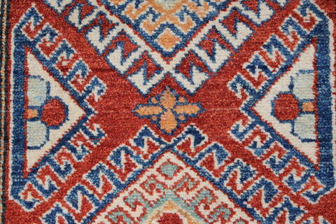 Kazak Red Runner Hand Knotted 26 X 105  Area Rug 250-27799 Image 1