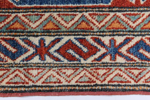 Kazak Red Runner Hand Knotted 26 X 105  Area Rug 250-27799 Image 2