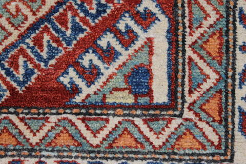Kazak Red Runner Hand Knotted 26 X 105  Area Rug 250-27799 Image 7