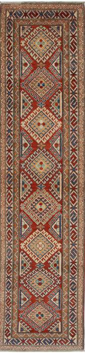 Kazak Red Runner Hand Knotted 26 X 105  Area Rug 250-27799 Image 0