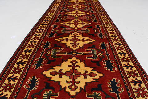 Turkman Beige Runner Hand Knotted 210 X 910  Area Rug 250-27802 Image 1