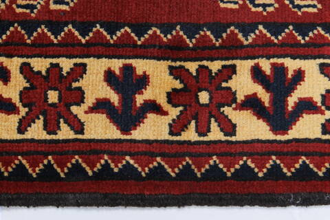 Turkman Beige Runner Hand Knotted 210 X 910  Area Rug 250-27802 Image 2