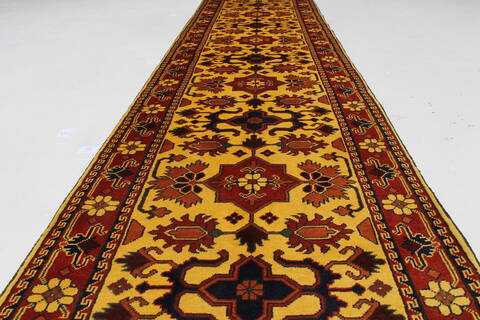 Turkman Brown Runner Hand Knotted 28 X 105  Area Rug 250-27803 Image 1