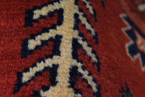 Turkman Blue Runner Hand Knotted 29 X 94  Area Rug 250-27805 Image 6