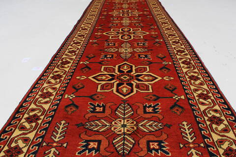 Turkman Blue Runner Hand Knotted 29 X 94  Area Rug 250-27805 Image 9