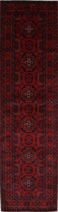 Shahre Babak Blue Runner Hand Knotted 27 X 99  Area Rug 250-27808 Image 0