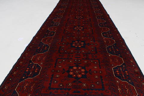Khan Mohammadi Blue Runner Hand Knotted 28 X 95  Area Rug 250-27810 Image 1