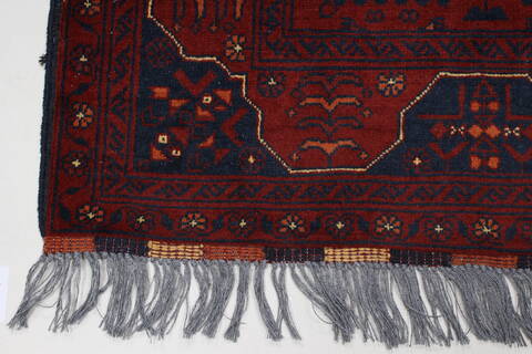 Khan Mohammadi Blue Runner Hand Knotted 28 X 95  Area Rug 250-27810 Image 4