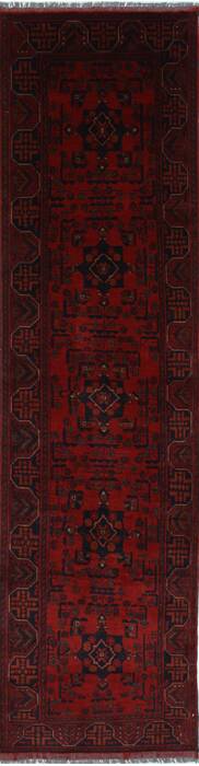 Khan Mohammadi Blue Runner Hand Knotted 26 X 97  Area Rug 250-27812 Image 0
