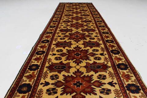 Turkman Brown Runner Hand Knotted 29 X 99  Area Rug 250-27815 Image 2