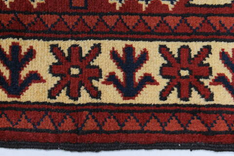 Turkman Yellow Runner Hand Knotted 27 X 97  Area Rug 250-27817 Image 3