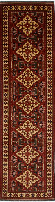 Turkman Yellow Runner Hand Knotted 27 X 97  Area Rug 250-27817 Image 0