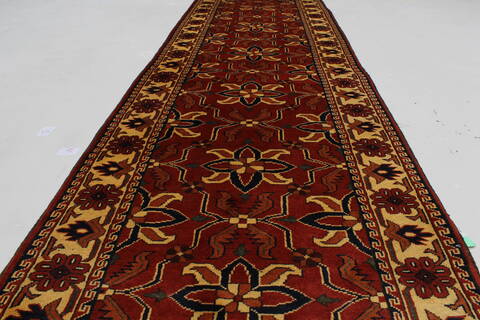 Turkman Blue Runner Hand Knotted 29 X 99  Area Rug 250-27821 Image 2