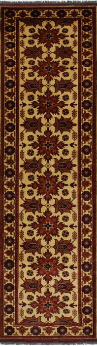 Kazak Beige Runner Hand Knotted 29 X 97  Area Rug 250-27825 Image 0