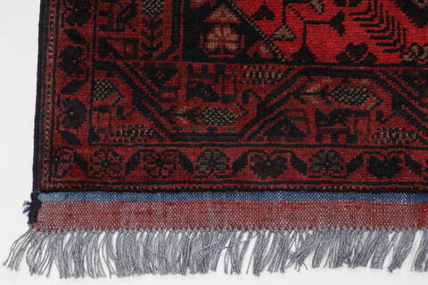 Khan Mohammadi Blue Runner Hand Knotted 26 X 98  Area Rug 250-27827 Image 5