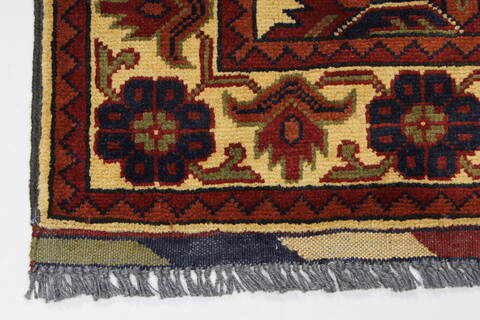 Kazak Beige Runner Hand Knotted 28 X 110  Area Rug 250-27829 Image 4