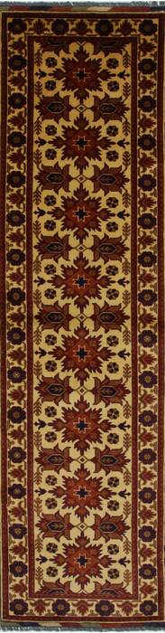 Kazak Beige Runner Hand Knotted 28 X 110  Area Rug 250-27829 Image 0