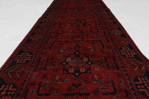 Khan Mohammadi Blue Runner Hand Knotted 26 X 97  Area Rug 250-27831 Image 7