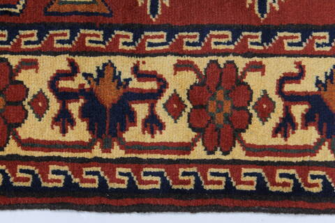 Kazak Red Runner Hand Knotted 211 X 99  Area Rug 250-27832 Image 2