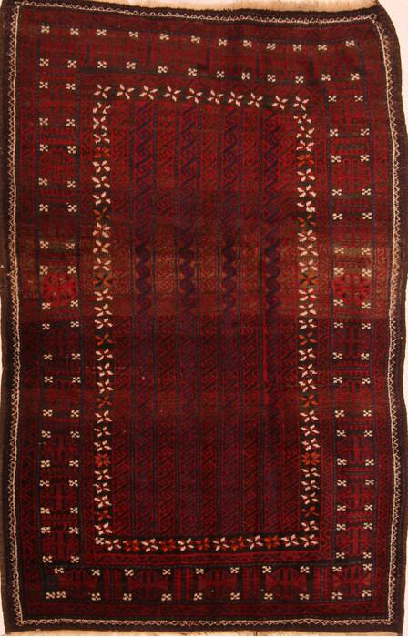Baluch Red Hand Knotted 40 X 64  Area Rug 100-27837 Image 0