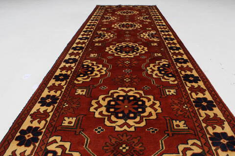 Kazak Red Runner Hand Knotted 210 X 92  Area Rug 250-27838 Image 1