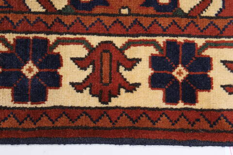 Kazak Red Runner Hand Knotted 210 X 92  Area Rug 250-27838 Image 2