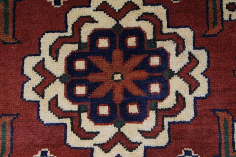 Kazak Red Runner Hand Knotted 210 X 92  Area Rug 250-27838 Image 3