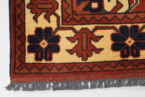 Kazak Red Runner Hand Knotted 210 X 92  Area Rug 250-27838 Image 4