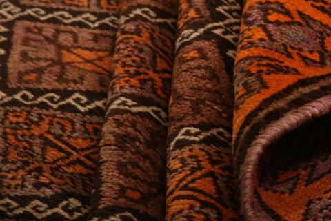 Baluch Orange Hand Knotted 410 X 70  Area Rug 100-27841 Image 2